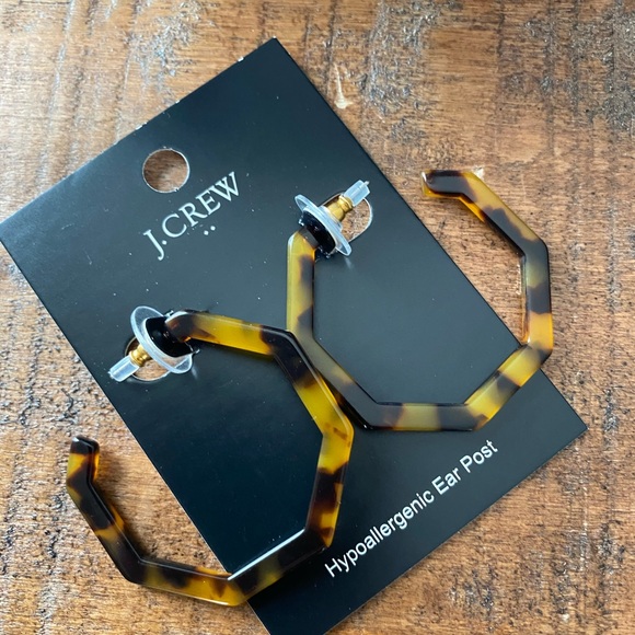 J. Crew Tortoise hexagon hoop earrings. - Picture 10 of 10